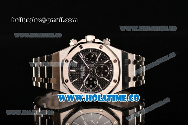 Audemars Piguet Royal Oak Chronograph 41mm Swiss Valjoux 7750 Automatic Full Steel with Black Dial and Stick Markers (EF) - Click Image to Close